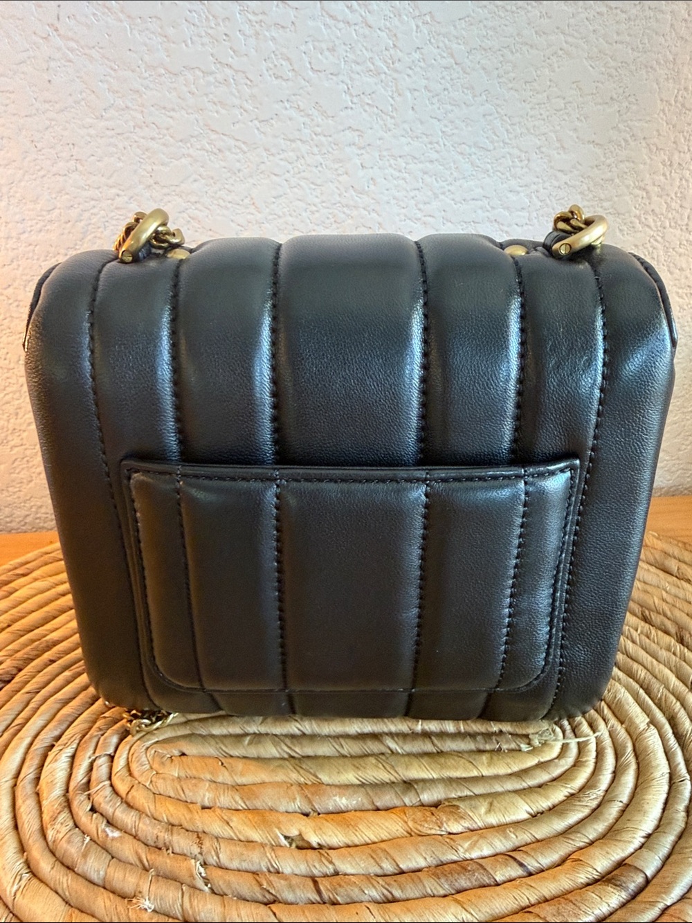 Tory Burch Black Quilted Leather Crossbody with Gold Logo - Picture 5 of 8